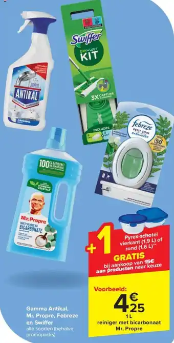 Carrefour Gamma Antikal, Mr. Propre, Febreze en Swiffer aanbieding