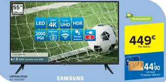 Carrefour SAMSUNG LED TV UE55AU7020 ref. 6900383 aanbieding