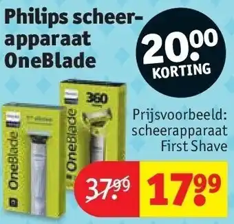 Kruidvat Philips scheerapparaat OneBlade aanbieding