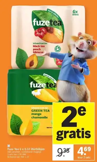 Albert Heijn Fuze Tea 6 x 0.33 literblikjes aanbieding