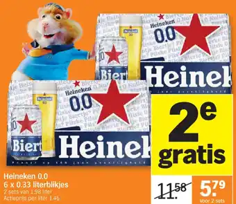 Albert Heijn Heineken 0.0 6 x 0.33 literblikjes aanbieding