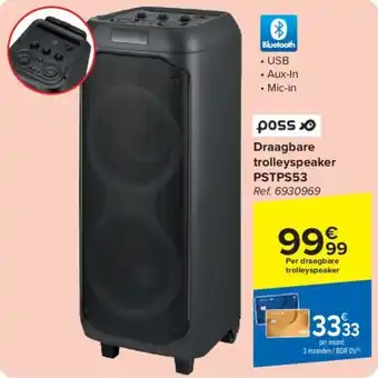 Carrefour Draagbare trolleyspeaker PSTPS53 aanbieding
