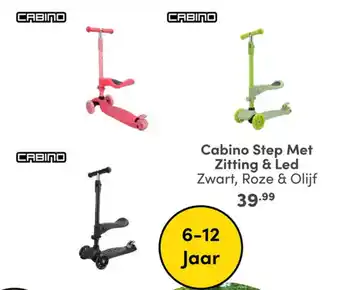 Baby & Tiener Cabino Step Met Zitting & Led Zwart, Roze & Olijf aanbieding