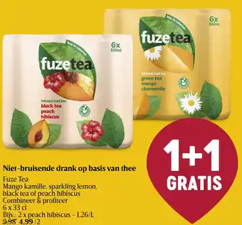 Delhaize Fuze Tea Niet-bruisende drank op basis van thee aanbieding