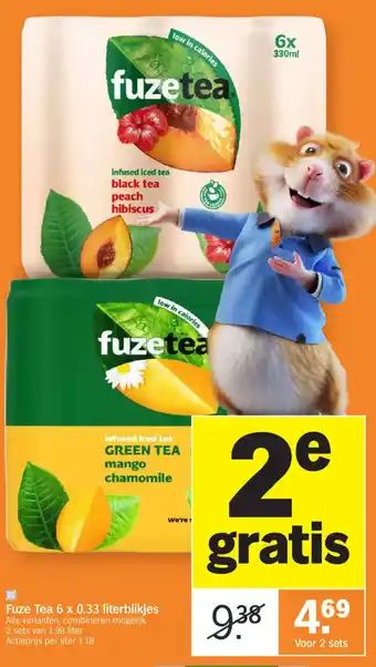 Albert Heijn Fuze Tea 6 x 0.33 literblikjes aanbieding