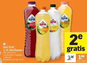 Albert Heijn Spa Fruit 1.25 literflessen aanbieding