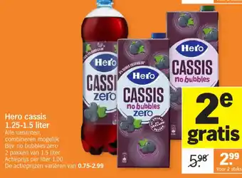Albert Heijn Hero cassis 1.25-1.5 liter aanbieding