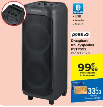 Carrefour poss Draagbare trolleyspeaker PSTPS53 Ref. 6930969 aanbieding