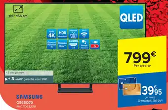 Carrefour SAMSUNG QLED TV 65" QE65Q70 ref. 7063296 aanbieding