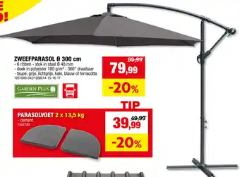 Hubo ZWEEFPARASOL Ø 300 cm aanbieding