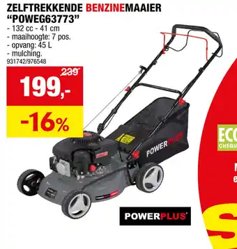 Hubo POWERPLUS ZELFTREKKENDE BENZINEMAAIER "POWEG63773" aanbieding