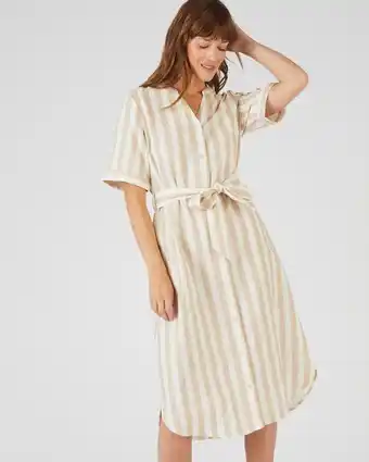 Damart Robe rayée mélange lin aanbieding