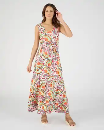 Damart Robe longue maille stretch tropicale aanbieding