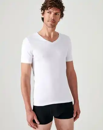 Damart Lot de 2 T-shirts col V manches courtes aanbieding