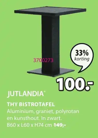 Jysk JUTLANDIA THY BISTROTAFEL aanbieding
