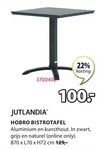 Jysk JUTLANDIA HOBRO BISTROTAFEL aanbieding