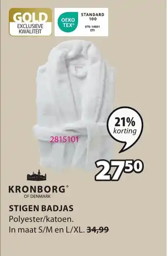 Jysk STIGEN BADJAS aanbieding