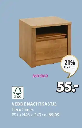 Jysk VEDDE NACHTKASTJE aanbieding