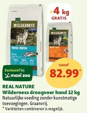 Maxi Zoo REAL NATURE Wilderness droogvoer hond 12 kg aanbieding