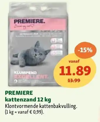 Maxi Zoo PREMIERE kattenzand 12 kg aanbieding