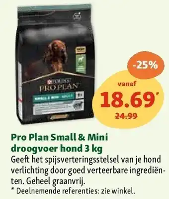 Maxi Zoo Pro Plan Small & Mini droogvoer hond 3 kg aanbieding