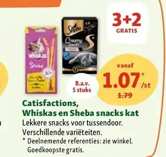 Maxi Zoo Catisfactions, Whiskas en Sheba snacks kat aanbieding