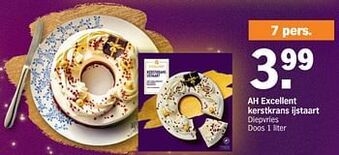 Albert Heijn AH excellent kerstkrans ijstaart aanbieding aanbieding