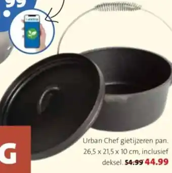 Intratuin Urban Chef gietijzeren pan. 26,5 x 21,5 x 10 cm aanbieding