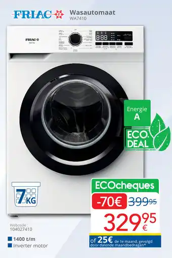 Eldi FRIAC Wasautomaat WA7410 aanbieding