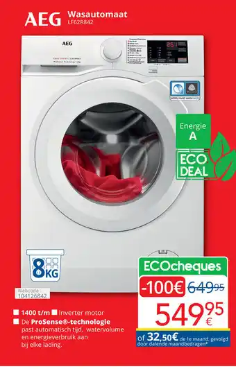 Eldi AEG Wasautomaat LF62R842 aanbieding