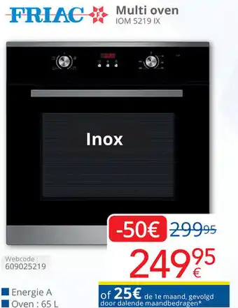 Eldi FRIAC Multi oven IOM 5219 IX aanbieding