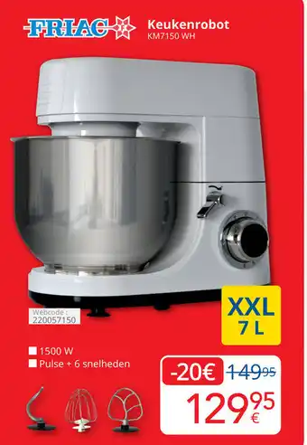 Eldi FRIAC Keukenrobot KM7150 WH aanbieding