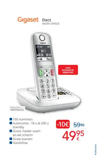 Eldi Gigaset Dect A605A SINGLE aanbieding