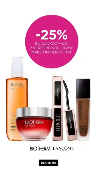 ICI PARIS XL BIOTHERA en LANCÔME 2 VERZORGINGS- EN/OF MAKE-UP PRODUCTEN aanbieding