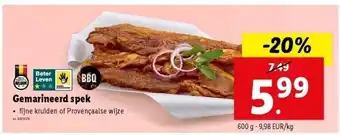 Lidl Gemarineerd spek aanbieding