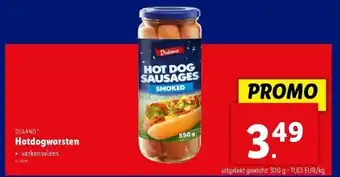 Lidl Hotdogworsten aanbieding