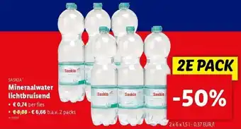 Lidl Mineraalwater lichtbruisend aanbieding