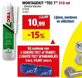 Hubo MONTAGEKIT “TEC 7” 310 ml aanbieding