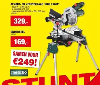 Hubo AFKORT- EN VERSTEKZAAG “KGS 216M” aanbieding