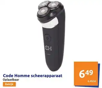 Action Code Homme scheerapparaat aanbieding