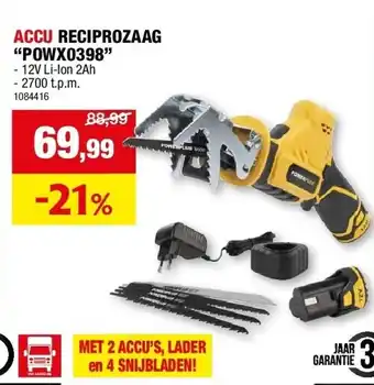 Hubo ACCU RECIPROZAAG “POWX0398” aanbieding