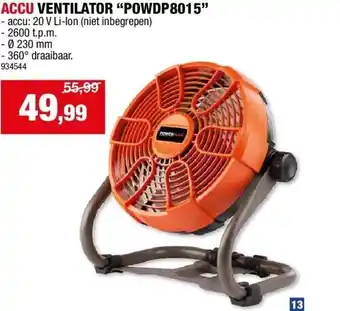 Hubo ACCU VENTILATOR “POWDP8015” aanbieding
