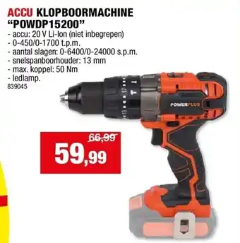 Hubo ACCU KLOPBOORMACHINE “POWDP15200” aanbieding