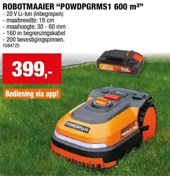 Hubo ROBOTMAAIER “POWDPGRMS1 600 m²” aanbieding