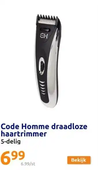 Action Code Homme draadloze haartrimmer aanbieding