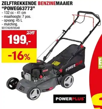 Hubo ZELFTREKKENDE BENZINEMAAIER “POWEG63773” aanbieding