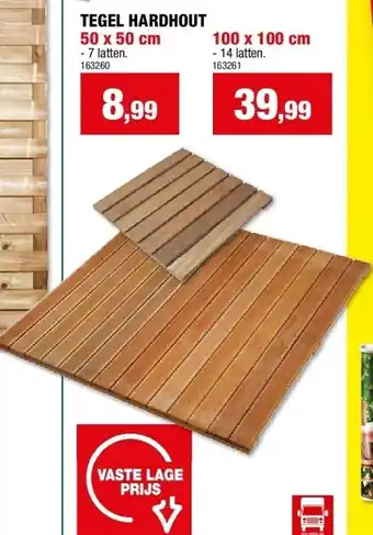 Hubo TEGEL HARDHOUT 50 x 50 cm aanbieding