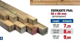 Hubo VIERKANTE PAAL 68 x 68 mm aanbieding