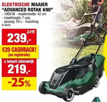 Hubo ELEKTRISCHE MAAIER “ADVANCED ROTAK 690” aanbieding