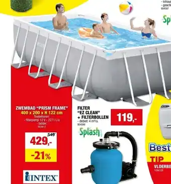 Hubo ZWEMBAD “PRISM FRAME” aanbieding